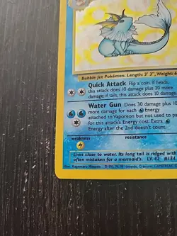 Pokemon TCG Vaporeon Jungle 12/64 Holo Unlimited 1999 - Image 4