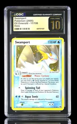 ‼GRADE 10 PRISTINE GOLD LABEL TOP POP~ Swampert EX Emerald #11 Holo Pokemon💎 - Image 1