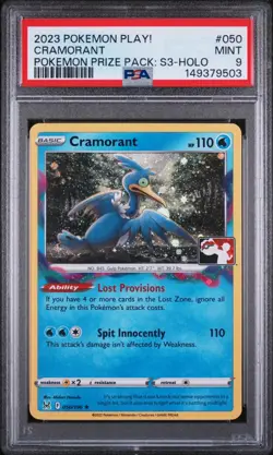 2023 POKEMON PLAY! POKEMON PRIZE PACK: SERIES 3 HOLO #050 CRAMORANT PSA 9 - Image 1