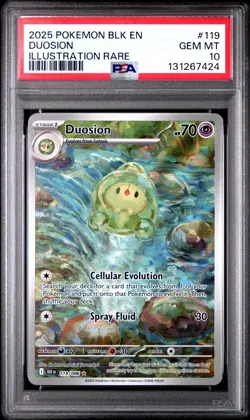 Pokemon TCG Duosion 119/086 Black Bolt Illustration Rare PSA 10 - Image 1
