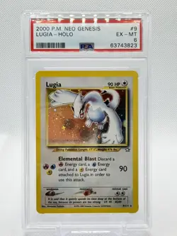2000 Pokemon Lugia Neo Genesis Unlimited Holo Rare #9 PSA 6 - Image 1