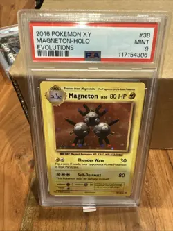 2016 POKEMON XY EVOLUTIONS #38 MAGNETON-HOLO PSA 9 - Image 1