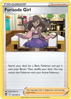 Furisode Girl 157/195 Reverse Holo LP - Pokemon TCG Sw&Sh Silver Tempest SIT - Image 5