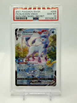 Pokemon Glaceon VMAX Evolving Skies Secret Rare Full Alt Art #209 PSA 10 - Image 1