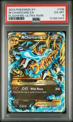 2014 Flashfire Pokemon M Charizard EX Secret Rare 108/106 English PSA 6 - Image 1