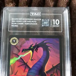 Maleficent Monstrous Dragon Store Championship Promo Disney Lorcana TAG 10 #2 - Image 3