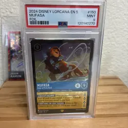 Disney Lorcana 2024 en 5-SHIMMERING Skies Mufasa Ruler of Pride Rock PSA 9 - Image 1