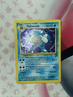 Poliwrath Holo Rare Pokemon TCG Card Base Set 2,15/130, DMG Condition - Image 2