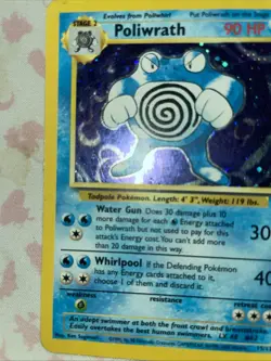 Poliwrath Holo Rare Pokemon TCG Card Base Set 2,15/130, DMG Condition - Image 4
