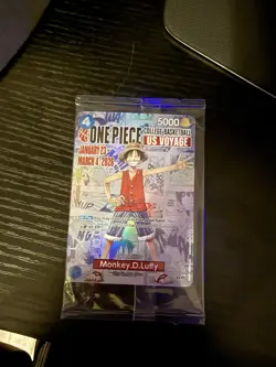 Bandai One Piece CCG Monkey.D.Luffy US Voyage Foil Character Card - Image 1
