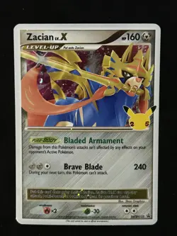 Pokemon Card Zacian Lv. X SWSH135 Holo Promo 25th Anniversary Sword & Shield TCG - Image 1