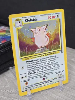 Pokemon Card TCG Clefable 5/130 Base Set 2 WOTC 2000 Vintage Holo Rare Swirl - Image 1