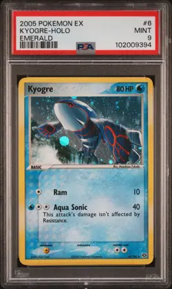 Pokemon Kyogre Holo Card 6/106 EX Emerald 2005 Rare PSA 9 - Image 1