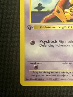 Pokemon Card - Abra 1st Edition Base Set Shadowless 43/102 - Image 5