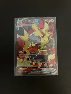 Pokemon Doujin Art Pikachu Anime Cosplay Rock DIY Kawaii Holo V Card Fan Made - Image 1