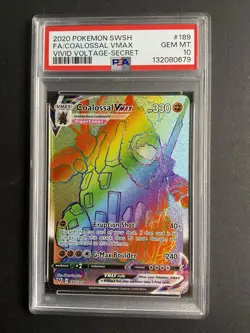 Coalossal Vmax 189 PSA 10 2020 Pokemon SWSH Vivid Voltage Secret Rare! *chipped - Image 1