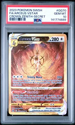 2023 POKEMON SWORD & SHIELD CROWN ZENITH SECRET FULL ART/ARCEUS VSTAR PSA 10 - Image 1