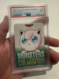 Pokemon Bandai, japanese Carddass vending 1996 JIGGLYPUFF #39 PSA9 RARE - Image 1