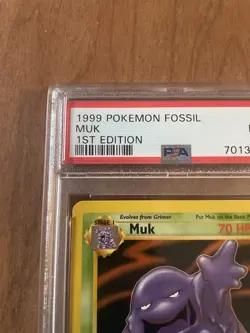 First Edition 1999 Pokemon Fossil 28/62 Muk PSA Mint 9 - Image 3