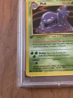 First Edition 1999 Pokemon Fossil 28/62 Muk PSA Mint 9 - Image 5