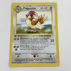 Pokemon Pidgeotto Base Set (Shadowless) 22/102 Rare 1st Edition - Image 1