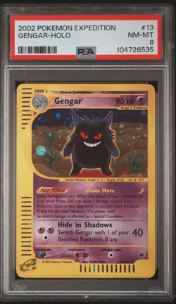 PSA 8 Gengar Holo 2002 Pokemon Expedition #13 NM-MT - Image 1