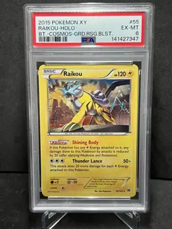 Pokemon Raikou 55/162 Cosmos Holo Breakthrough PSA 8 - Image 1