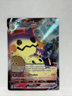 Pokemon TCG Mimikyu VMAX Ultra Rare Full Art Holo TG17/TG30 300 HP - Image 1