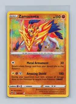 Zamazenta 102/185 Amazing Rare Vivid Voltage Pokemon Holo Near Mint - Image 1