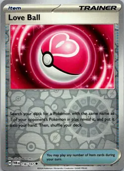 Love Ball 156/167 Uncommon Twilight Masquerade Pokemon Reverse Holo Near Mint - Image 1