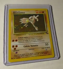 Pokemon TCG Fossil Hitmonlee Italian Holo Card 7/62 Rare 2000 Played Vintage - Image 1