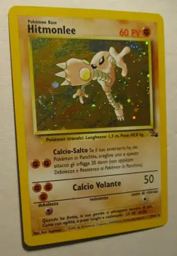 Pokemon TCG Fossil Hitmonlee Italian Holo Card 7/62 Rare 2000 Played Vintage - Image 2