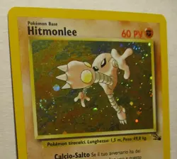 Pokemon TCG Fossil Hitmonlee Italian Holo Card 7/62 Rare 2000 Played Vintage - Image 4