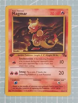 Magmar 39/62 Uncommon: 1st First Edition Fossil Pokemon Trading Card Game TCG - Image 1
