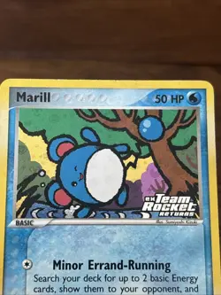 2004 Marill EX Team Rocket Returns 68/109 Reverse Holo Pokemon Card Old School - Image 3