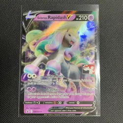 Galarian Rapidash V Pokemon Prize Pack Series 1 Promo Pokemon Card NM - Image 2