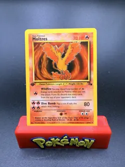 Pokemon TCG Moltres Fossil Card 27/62 1st Edition Rare MP Non Holo Vintage - Image 1