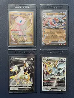 Pokemon TCG Metal Cards Lot of 4 from UPCs Mew Ex Greninja EX Arceus V and Vstar - Image 1