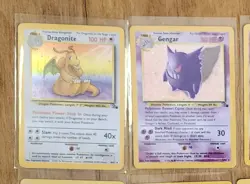 1999 & 2000 Pokemon cards Alakazam Snorlax Hitmonchan Moltres Dragonite Gengar - Image 5