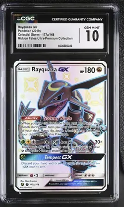 ✨✨ CGC 10 2019 Rayquaza GX 177a/168 Hidden Fates Promo Pokemon Card - Image 1