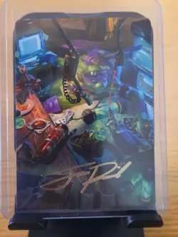 MTG Teenage Mutant Ninja Turtles Art Series Donatello, the Brains Gold Stamp - Image 1