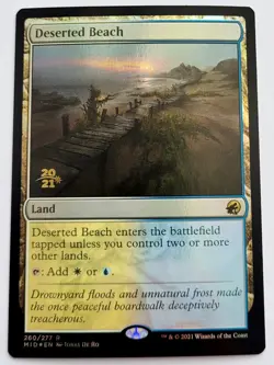 MTG Deserted Beach PRERELEASE PROMO FOIL - Innistrad MH -NM - Image 1