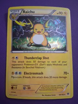 NM Cracked Ice Holo Raichu 49/162 XY Breakthrough Pokemon TCG - Image 1