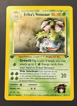 Pokemon TCG Gym Challenge 1st Edition - Erika’s Venusaur #4 Holo Rare M/NM - Image 1