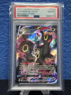 2022 Pokemon SWSH #TG23 FA/Umbreon VMAX Brilliant Stars PSA 10 - Image 1