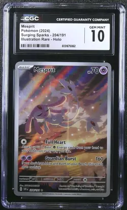 Pokemon Mesprit 204/191 IR Surging Sparks CGC 10 Gem Mint - Image 1