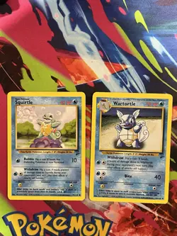 WOTC - Pokemon TCG - Squirtle 93/130 And Wartortle 63/130 Base Set 2 - Image 1