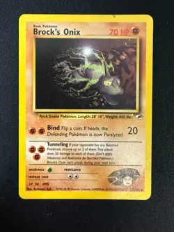 Brock's Onix - 21/132 - Rare - Unlimited Edition Gym Heroes (MP) Pokemon - Image 1
