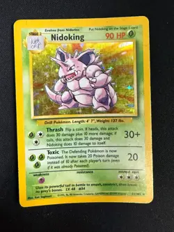 Nidoking - 11/102 - Holo Rare - Unlimited Edition Base Set (MP) Pokemon - Image 1
