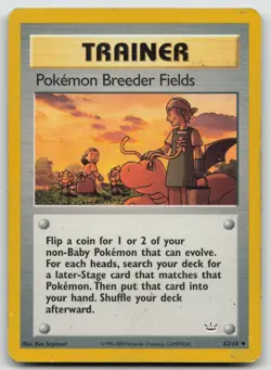 Pokemon Card Pokemon Breeder Fields Uncommon Neo Revelation 62/64 - Image 1